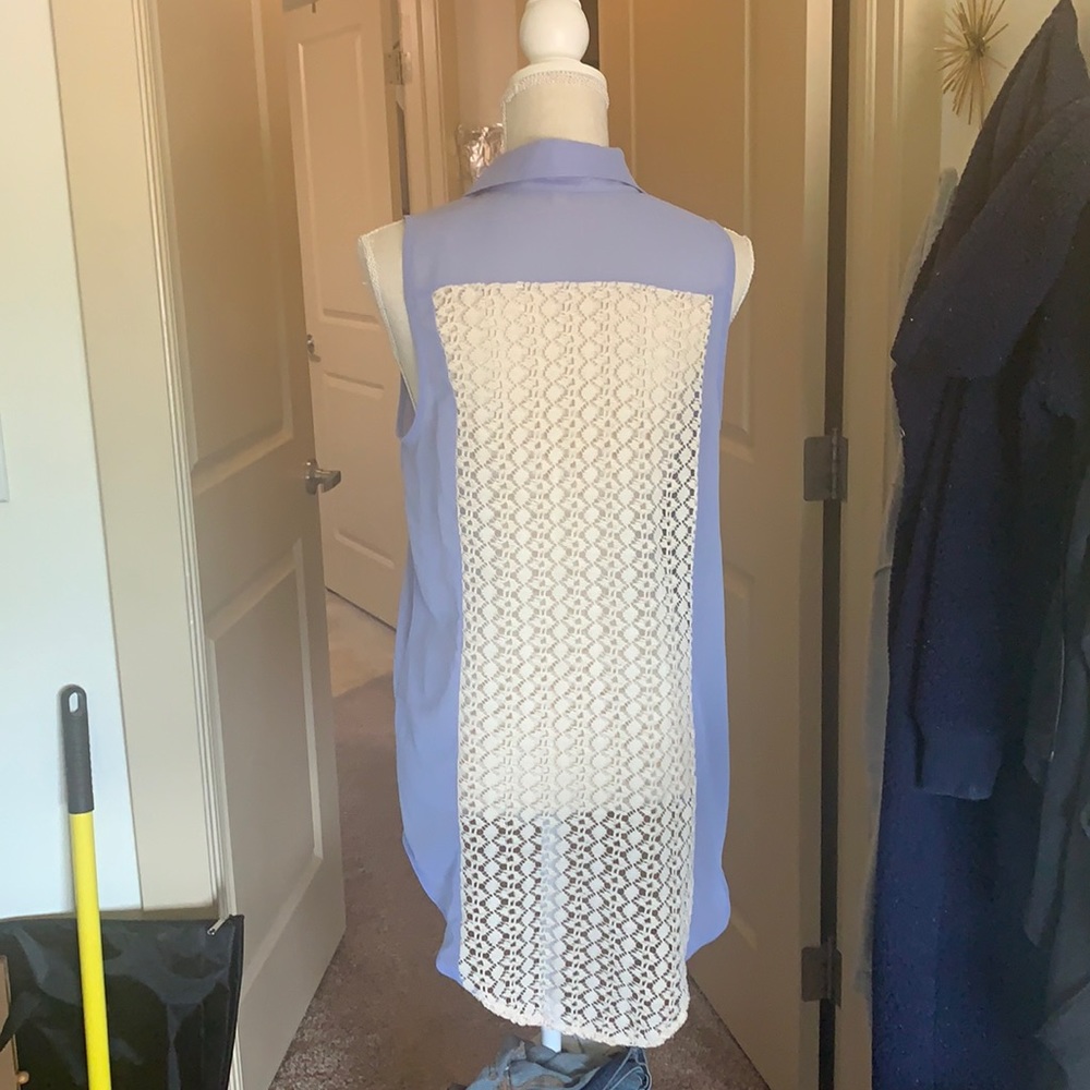 Lush Collared Button Down Tank Top - image 1